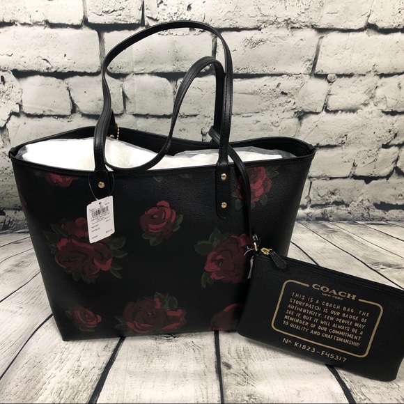 Coach Handbags - Coach Floral Reversible Tote Handbag F45317